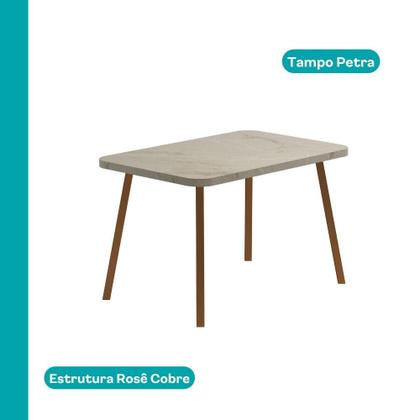 Imagem de Conjunto Sala de Jantar 4 Cadeiras Treviso Carraro Petra e Rosê