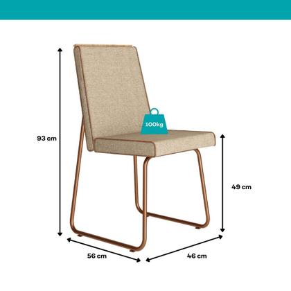 Imagem de Conjunto Sala de Jantar 4 Cadeiras Treviso Carraro Petra e Rosê