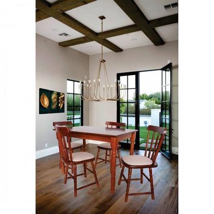 Imagem de Conjunto Sala de Jantar 4 Lugares com Mesa e Cadeiras em Madeira Maciça Dalas