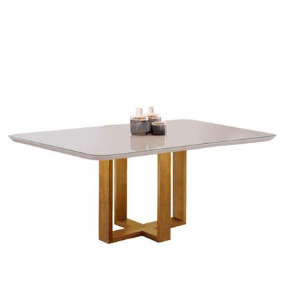 Imagem de Conjunto Sala de Jantar 4 Lugares em Madeira Maciça Mesa Lisy e Cadeiras Veludo Móveis Mundial