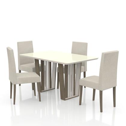 Imagem de Conjunto Sala De Jantar 4 Lugares Mesa Flórida E Cadeira Montana Tecido A40