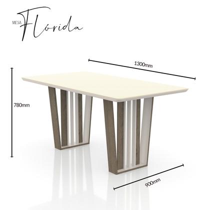 Imagem de Conjunto Sala De Jantar 4 Lugares Mesa Flórida E Cadeira Montana Tecido A40