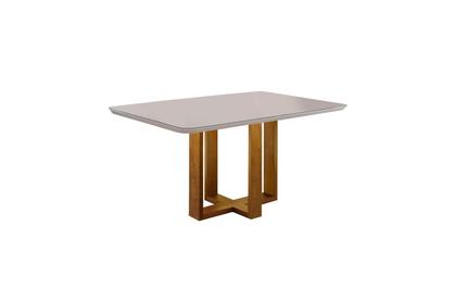 Imagem de Conjunto Sala de Jantar 4 Lugares Mesa Madeira Maciça e Cadeiras Veludo Terracota