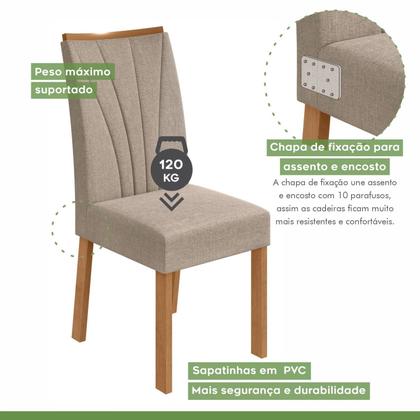 Imagem de Conjunto Sala de Jantar 4 Lugares Quadrada Tampo Vidro/MDF Mesa Celebrare com Cadeiras Apogeu