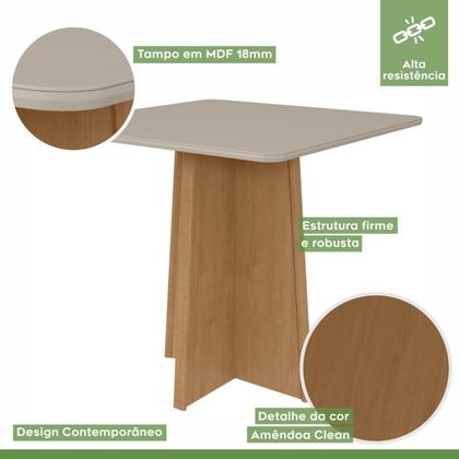 Imagem de Conjunto Sala de Jantar 4 Lugares Quadrada Tampo Vidro/MDF Mesa Celebrare com Cadeiras Apogeu