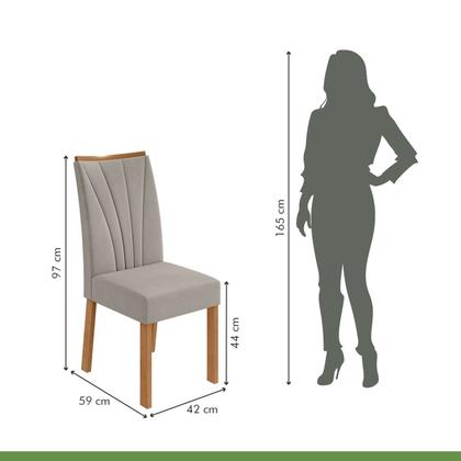 Imagem de Conjunto Sala de Jantar 4 Lugares Quadrada Tampo Vidro/MDF Mesa Celebrare com Cadeiras Apogeu