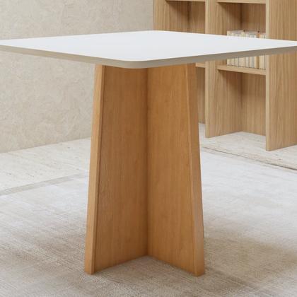 Imagem de Conjunto Sala de Jantar 4 Lugares Quadrado Tampo MDF Mesa Celebrare com Cadeiras Luar