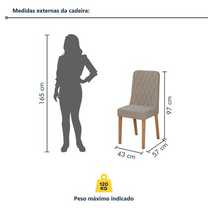 Imagem de Conjunto Sala de Jantar 4 Lugares Quadrado Tampo MDF Mesa Celebrare com Cadeiras Luar