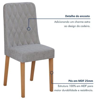 Imagem de Conjunto Sala de Jantar 4 Lugares Quadrado Tampo Vidro/MDF Mesa Celebrare com Cadeiras Luar