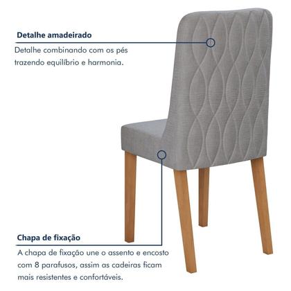 Imagem de Conjunto Sala de Jantar 4 Lugares Quadrado Tampo Vidro/MDF Mesa Celebrare com Cadeiras Luar