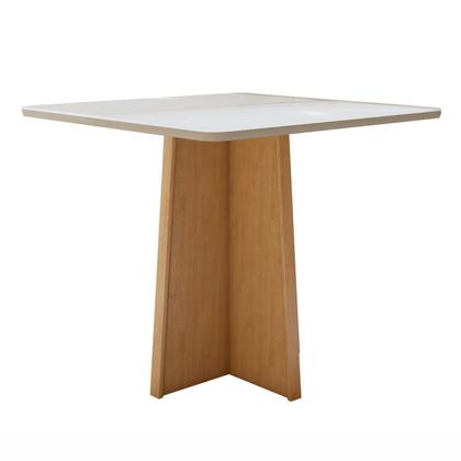 Imagem de Conjunto Sala de Jantar 4 Lugares Quadrado Tampo Vidro/MDF Mesa Celebrare com Cadeiras Luar