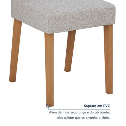 Imagem de Conjunto Sala de Jantar 4 Lugares Quadrado Tampo Vidro/MDF Mesa Celebrare com Cadeiras Luar