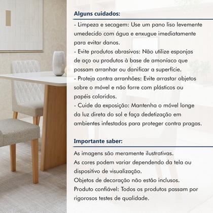 Imagem de Conjunto Sala de Jantar 4 Lugares Quadrado Tampo Vidro/MDF Mesa Celebrare com Cadeiras Luar