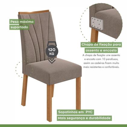 Imagem de Conjunto Sala de Jantar 4 Lugares Redonda Tampo MDF Mesa Celebrare com Cadeiras Apogeu