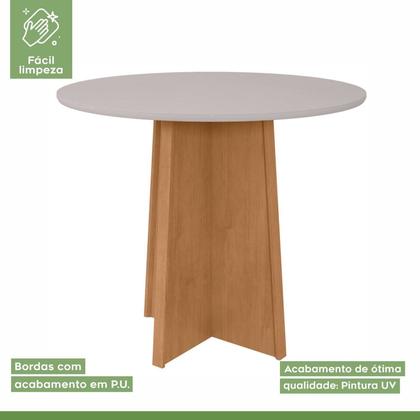 Imagem de Conjunto Sala de Jantar 4 Lugares Redonda Tampo MDF Mesa Celebrare com Cadeiras Apogeu