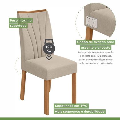 Imagem de Conjunto Sala de Jantar 4 Lugares Redonda Tampo Vidro/MDF Mesa Celebrare com Cadeiras Apogeu