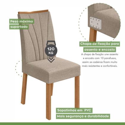 Imagem de Conjunto Sala de Jantar 4 Lugares Redonda Tampo Vidro/MDF Mesa Celebrare com Cadeiras Apogeu