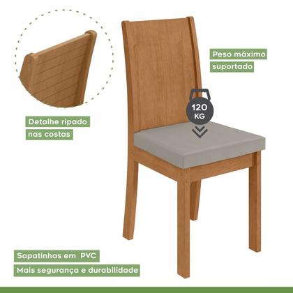 Imagem de Conjunto Sala de Jantar 4 Lugares Redonda Tampo Vidro/MDF Mesa Celebrare e Cadeiras Athenas