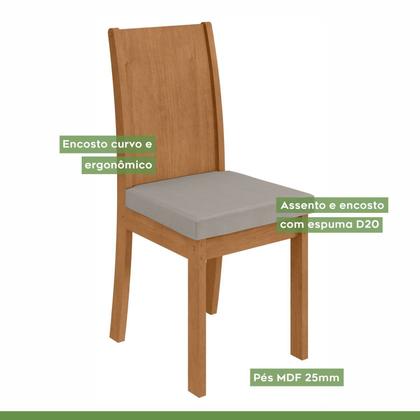 Imagem de Conjunto Sala de Jantar 4 Lugares Redonda Tampo Vidro/MDF Mesa Celebrare e Cadeiras Athenas