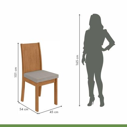 Imagem de Conjunto Sala de Jantar 4 Lugares Redonda Tampo Vidro/MDF Mesa Celebrare e Cadeiras Athenas