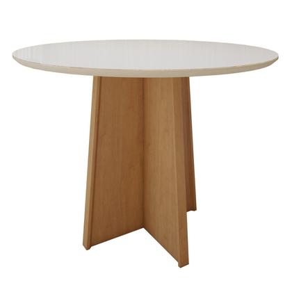 Imagem de Conjunto Sala de Jantar 4 Lugares Redondo Tampo Vidro/MDF Mesa Celebrare com Cadeiras Luar