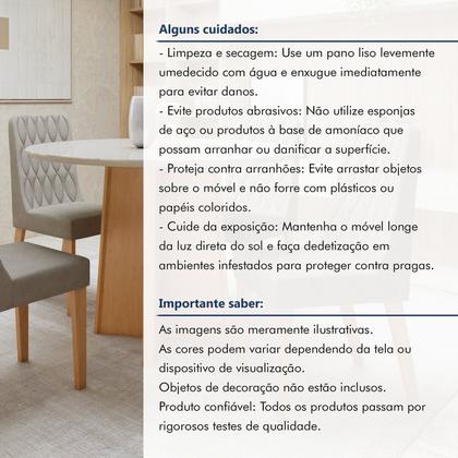 Imagem de Conjunto Sala de Jantar 4 Lugares Redondo Tampo Vidro/MDF Mesa Celebrare com Cadeiras Luar