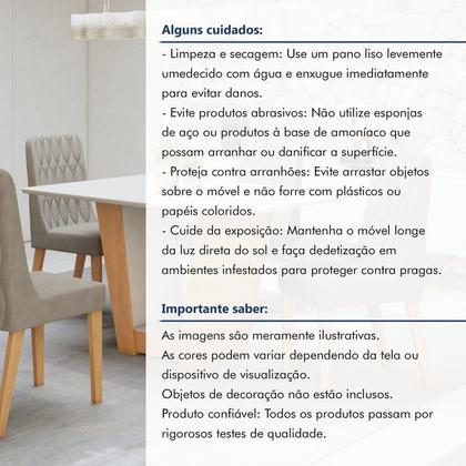 Imagem de Conjunto Sala de Jantar 4 Lugares Retangular Tampo MDF Mesa Apogeu com Cadeiras Luar