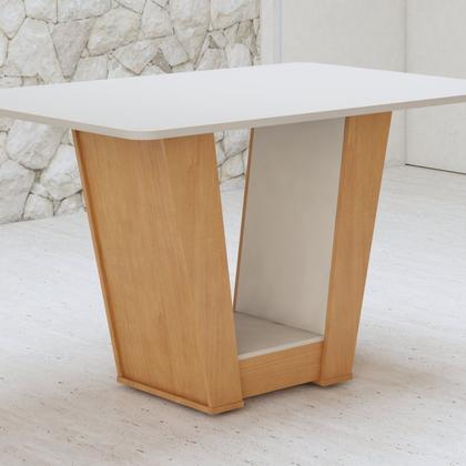 Imagem de Conjunto Sala de Jantar 4 Lugares Retangular Tampo MDF Mesa Apogeu com Cadeiras Luar