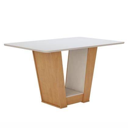 Imagem de Conjunto Sala de Jantar 4 Lugares Retangular Tampo MDF Mesa Apogeu com Cadeiras Luar