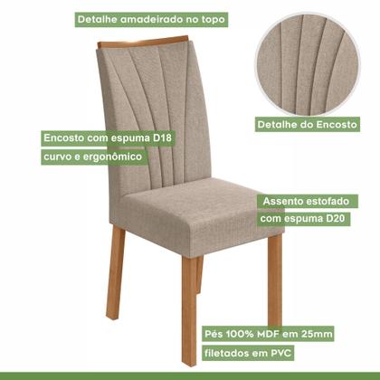 Imagem de Conjunto Sala de Jantar 4 Lugares Retangular Tampo MDF Mesa Athenas com Cadeiras Apogeu