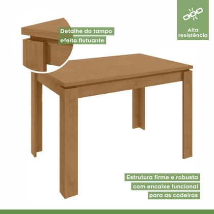 Imagem de Conjunto Sala de Jantar 4 Lugares Retangular Tampo MDF Mesa Athenas com Cadeiras Apogeu