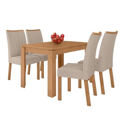 Imagem de Conjunto Sala de Jantar 4 Lugares Retangular Tampo MDF Mesa Athenas com Cadeiras Apogeu
