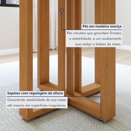 Imagem de Conjunto Sala de Jantar 4 Lugares Retangular Tampo MDF Mesa Bold com Cadeiras Pés Madeira Jade