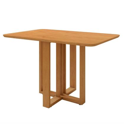 Imagem de Conjunto Sala de Jantar 4 Lugares Retangular Tampo MDF Mesa Bold e Cadeiras Pés Madeira Lunen