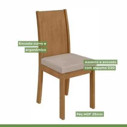 Imagem de Conjunto Sala de Jantar 4 Lugares Retangular Tampo MDF Mesa Celebrare e Cadeiras Athenas