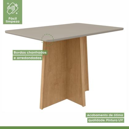 Imagem de Conjunto Sala de Jantar 4 Lugares Retangular Tampo MDF Mesa Celebrare e Cadeiras Athenas