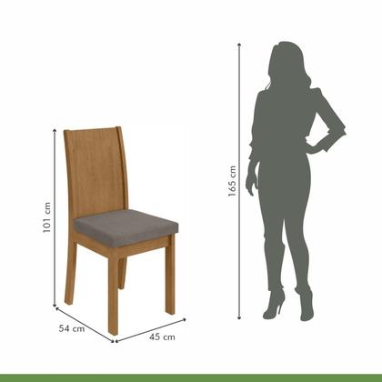 Imagem de Conjunto Sala de Jantar 4 Lugares Retangular Tampo MDF Mesa e Cadeiras Athenas