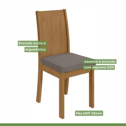 Imagem de Conjunto Sala de Jantar 4 Lugares Retangular Tampo MDF Mesa e Cadeiras Athenas