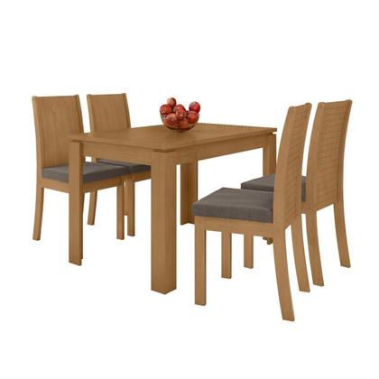 Imagem de Conjunto Sala de Jantar 4 Lugares Retangular Tampo MDF Mesa e Cadeiras Athenas