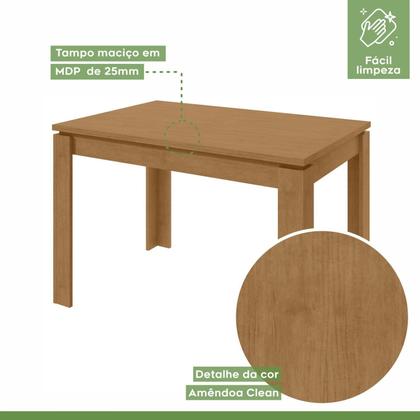 Imagem de Conjunto Sala de Jantar 4 Lugares Retangular Tampo MDF Mesa e Cadeiras Athenas