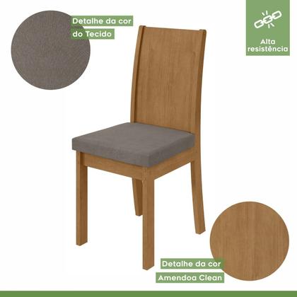 Imagem de Conjunto Sala de Jantar 4 Lugares Retangular Tampo MDF Mesa e Cadeiras Athenas