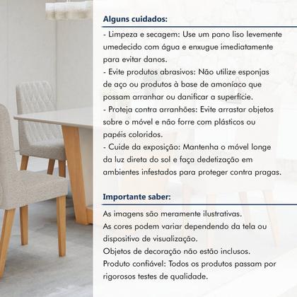 Imagem de Conjunto Sala de Jantar 4 Lugares Retangular Tampo Vidro/MDF Mesa Apogeu com Cadeiras Luar
