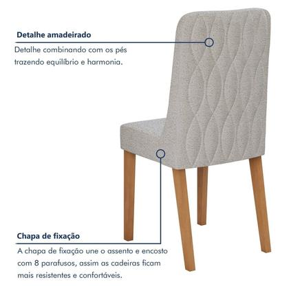 Imagem de Conjunto Sala de Jantar 4 Lugares Retangular Tampo Vidro/MDF Mesa Apogeu com Cadeiras Luar