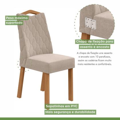 Imagem de Conjunto Sala de Jantar 4 Lugares Retangular Tampo Vidro/MDF Mesa Apogeu e Cadeiras Vênus