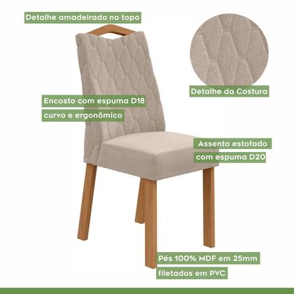 Imagem de Conjunto Sala de Jantar 4 Lugares Retangular Tampo Vidro/MDF Mesa Apogeu e Cadeiras Vênus