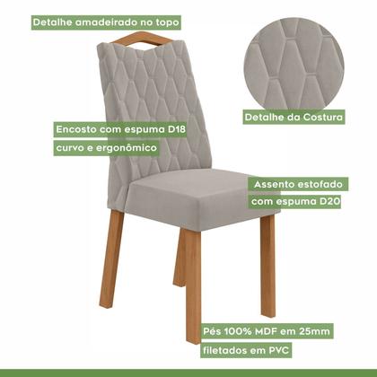 Imagem de Conjunto Sala de Jantar 4 Lugares Retangular Tampo Vidro/MDF Mesa Apogeu e Cadeiras Vênus