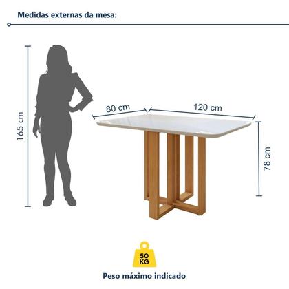 Imagem de Conjunto Sala de Jantar 4 Lugares Retangular Tampo Vidro/MDF Mesa Bold e Cadeiras Pés Madeira Jade