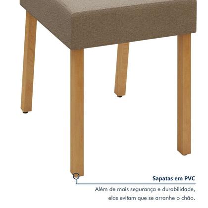 Imagem de Conjunto Sala de Jantar 4 Lugares Retangular Tampo Vidro/MDF Mesa Bold e Cadeiras Pés Madeira Jade