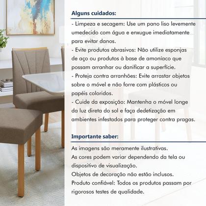 Imagem de Conjunto Sala de Jantar 4 Lugares Retangular Tampo Vidro/MDF Mesa Bold e Cadeiras Pés Madeira Jade