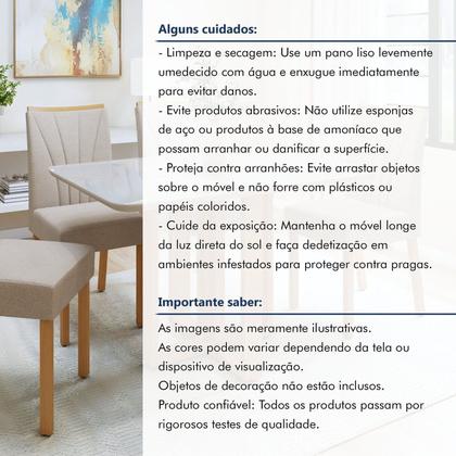 Imagem de Conjunto Sala de Jantar 4 Lugares Retangular Tampo Vidro/MDF Mesa Bold e Cadeiras Pés Madeira Jade